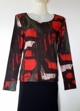 Tunique Tee-shirt Stretch Noir Et Rouge Aventures Des Toiles, Taille 42, Manches 3/4 - Occasion TB