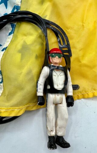 Vintage 1976 Fisher Price Evel Knievel Actionfigur mit Helm Fallschirm - Bild 2 von 7