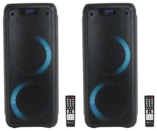  2 Rockville ROCK PARTY 6 Dual 6.5" Wireless Linking Battery Powered Speakers
