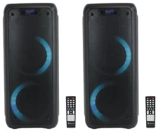 (2) Rockville ROCK PARTY 6 Dual 6.5" Wireless Linking Battery Powered Speakers