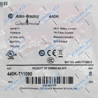 New Allen-Bradley 440K-T11090 Guardmaster Trojan 5 Tongue Interlock Switch