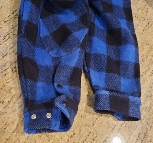 Chaqueta De Colección James River Traders Hombres M 100% Lana Negra/Azul Búfalo Cuadros Caza - Imagen 16 de 22