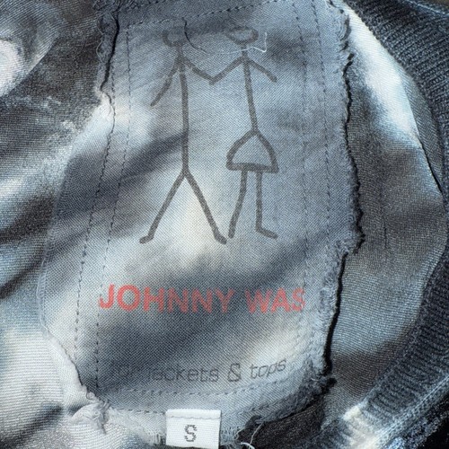 Johnny Was Tie Dye Black Long Sleeve Round Neck Top Size Small - Picture 6 of 7