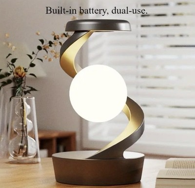 Modern Smart Looks Like Levitating Table Lamp with Wireless Phone Charging