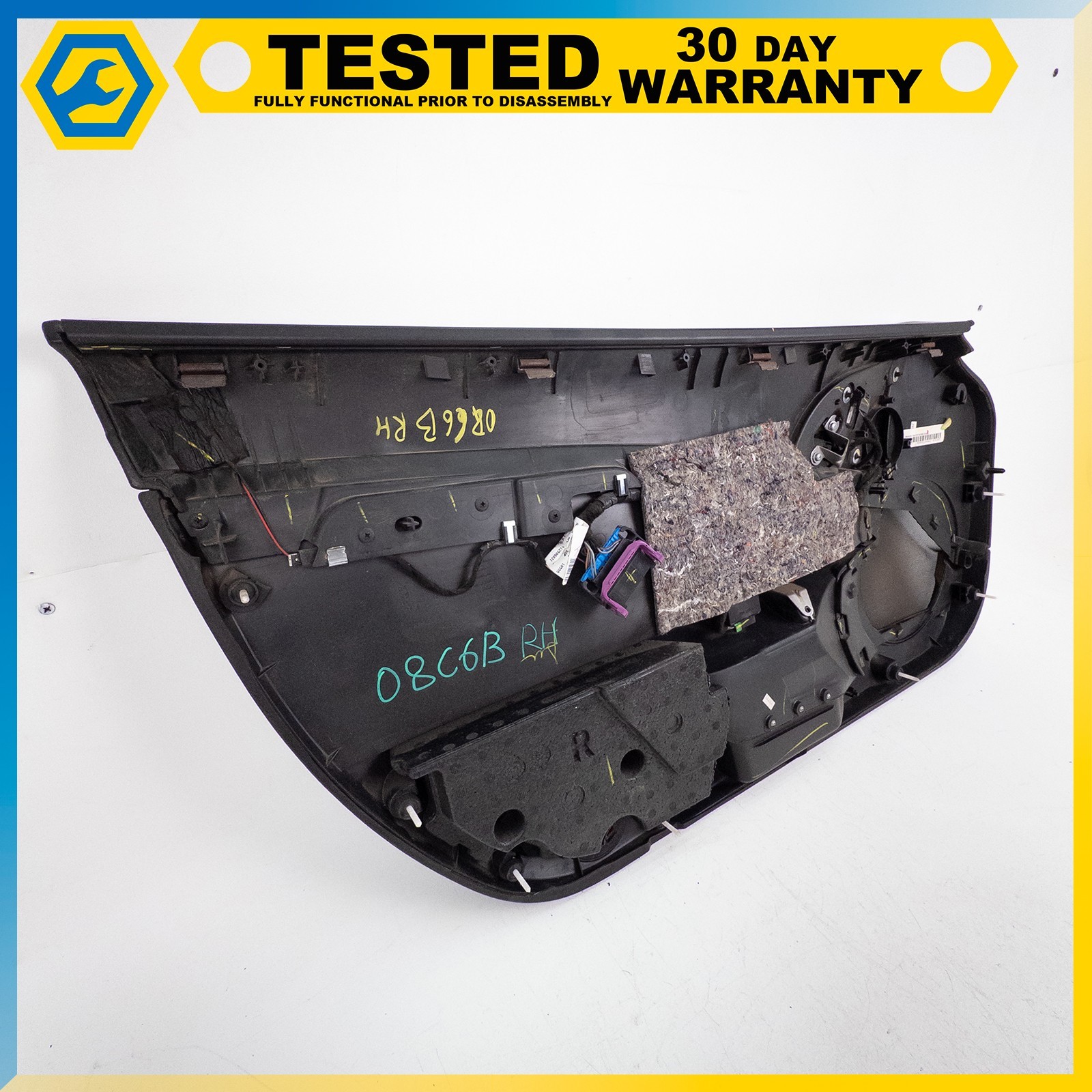 05-13 CHEVROLET CORVETTE C6 FRONT RIGHT SIDE INTERIOR DOOR PANEL BLACK OEM