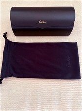 New Auth Cartier Case Glasses Sunglasses Hard Black Pouch