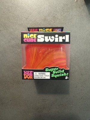 Nee Doh Nice Cube Swirl Orange Squish Toy Fidget Real Authentic needoh