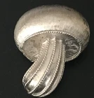 Vintage Brooch Pin SIGNED TRIFARI Tiny Mushroom Silver tone Jewelry lot x