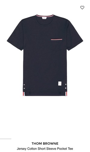 Thom Browne Pocket Short Sleeve T-Shirt Navy Size 3 Retail $575