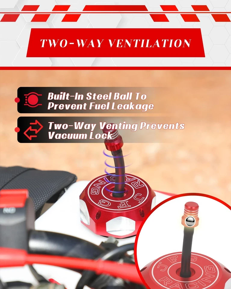 Tanque de combustible con tapa de gas para moto de cross para CR85R CR125R CRF150R CRF230F CR250R XR100R Foto 3 de 4
