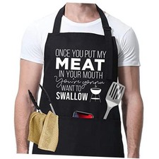 Funny Cooking Aprons for Men Husband, Fathers Day, Birthday Funny Male Gifts