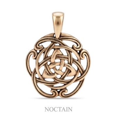 Bronze Triquetra Anhänger im Rundornament keltisch filigran mystisch Celtic