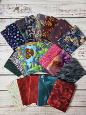 Cotton Quilt Fabric Scrap Lot Of 21 Bundle Almost 2 Lbs Various Sizes