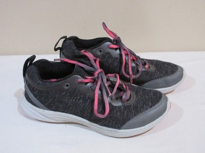 Vionic Women's Agile Fyn Black Gray Pink Athletic Running Shoes Sneaker Size 5