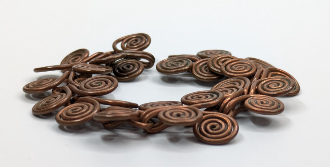 Vintage Twisted Coiled Solid Copper Loops Stateme… - image 4
