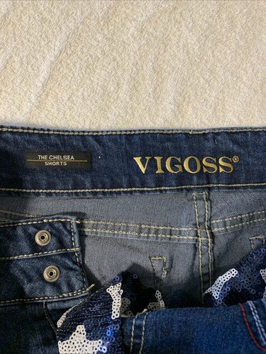 Vigoss Girls The Chelsea Shorts Denim W/Star Tie Size 16 - Picture 3 of 4