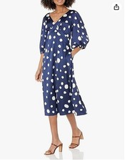 The Drop Women's Athena V-neck Silky Midi Dress