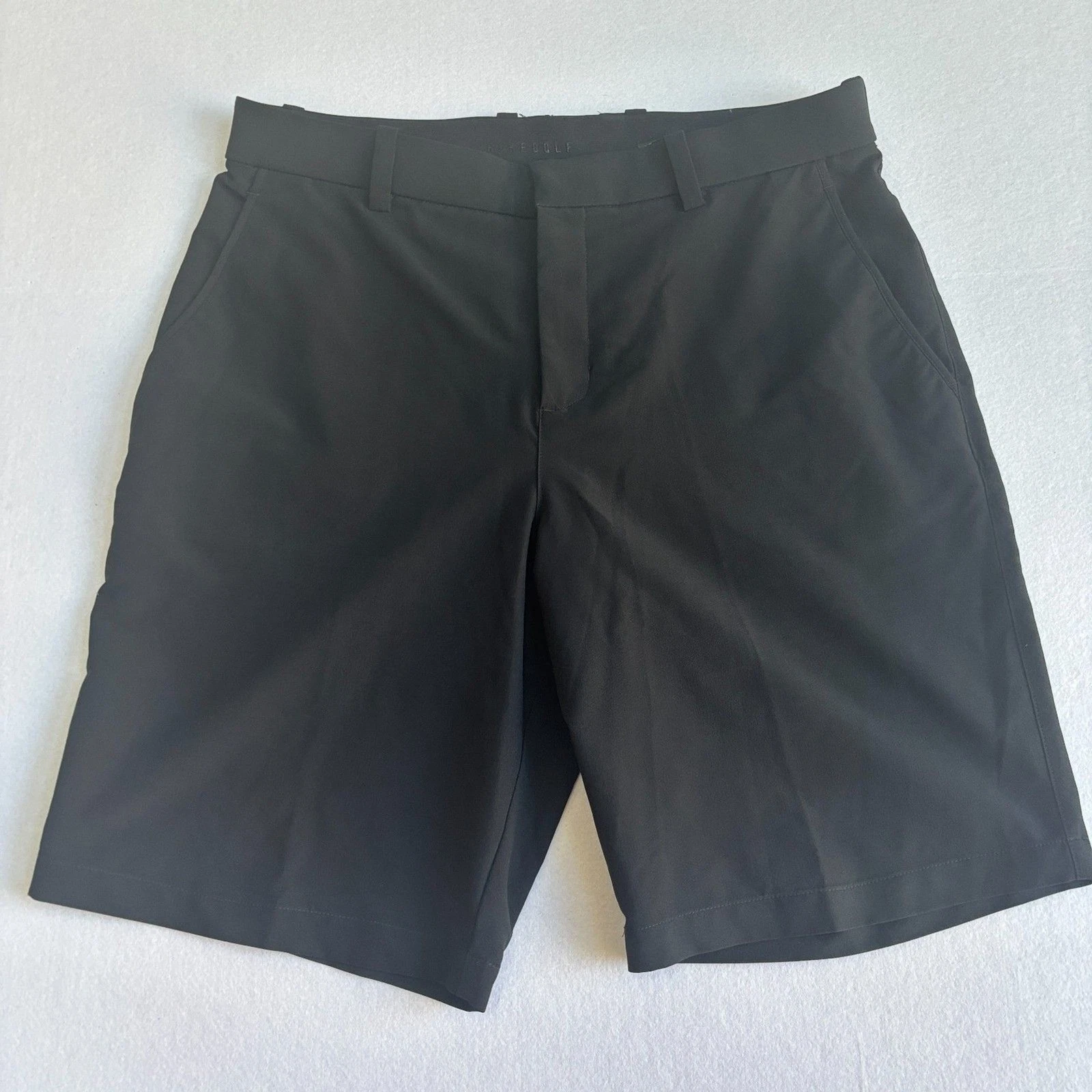 Nike Golf Chino Shorts Mens 34 Black Dri-Fit Flat Front Performance Stretch