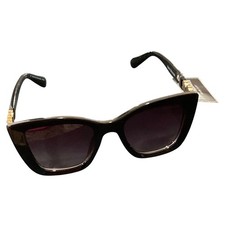 True religion women's sunglasses black gold rhinestone cats eye TR57810 D1B GS2