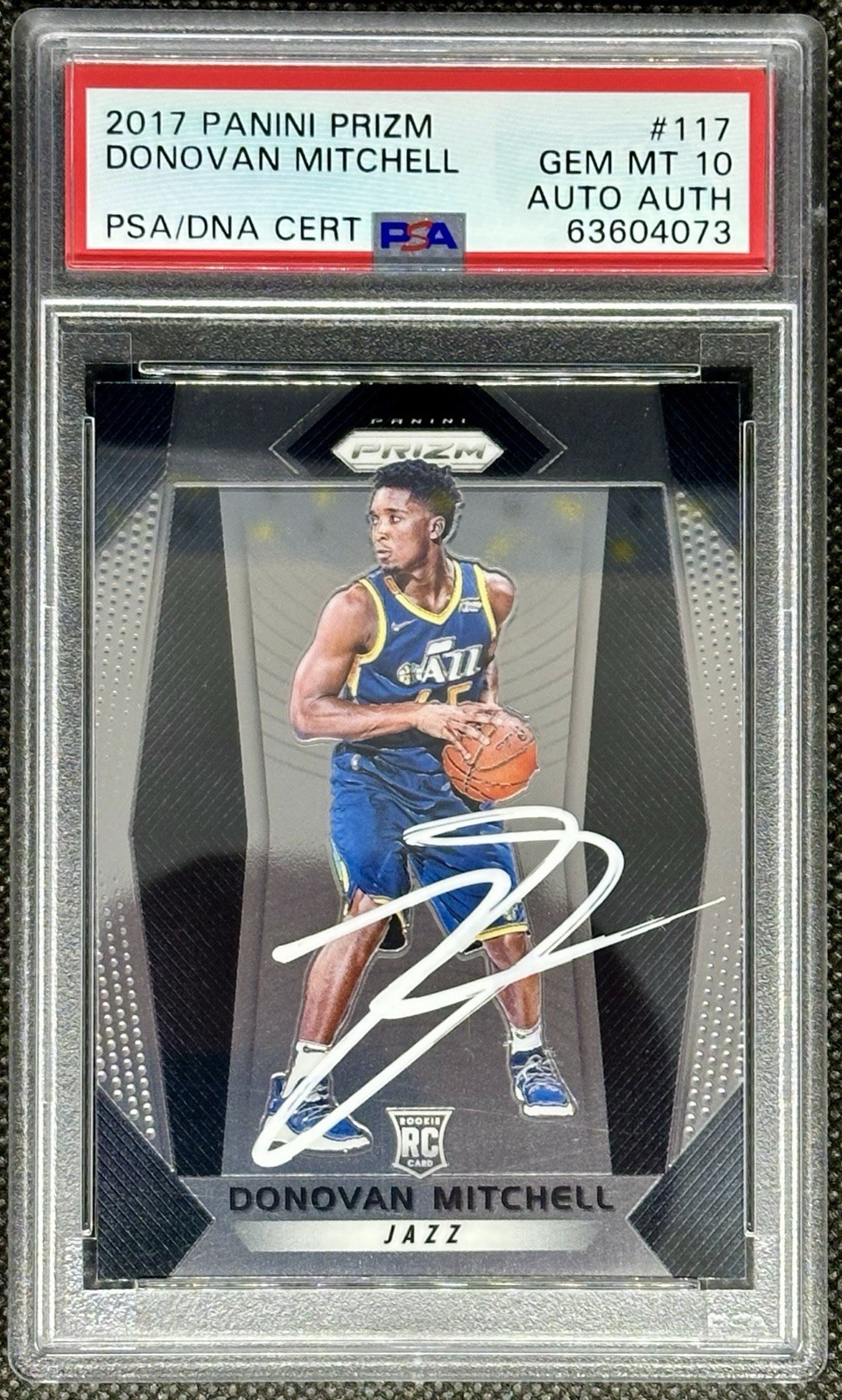 2017 Panini Prizm Donovan Mitchell Rookie 🔥On-Card Auto #117 PSA 10 GEM MINT