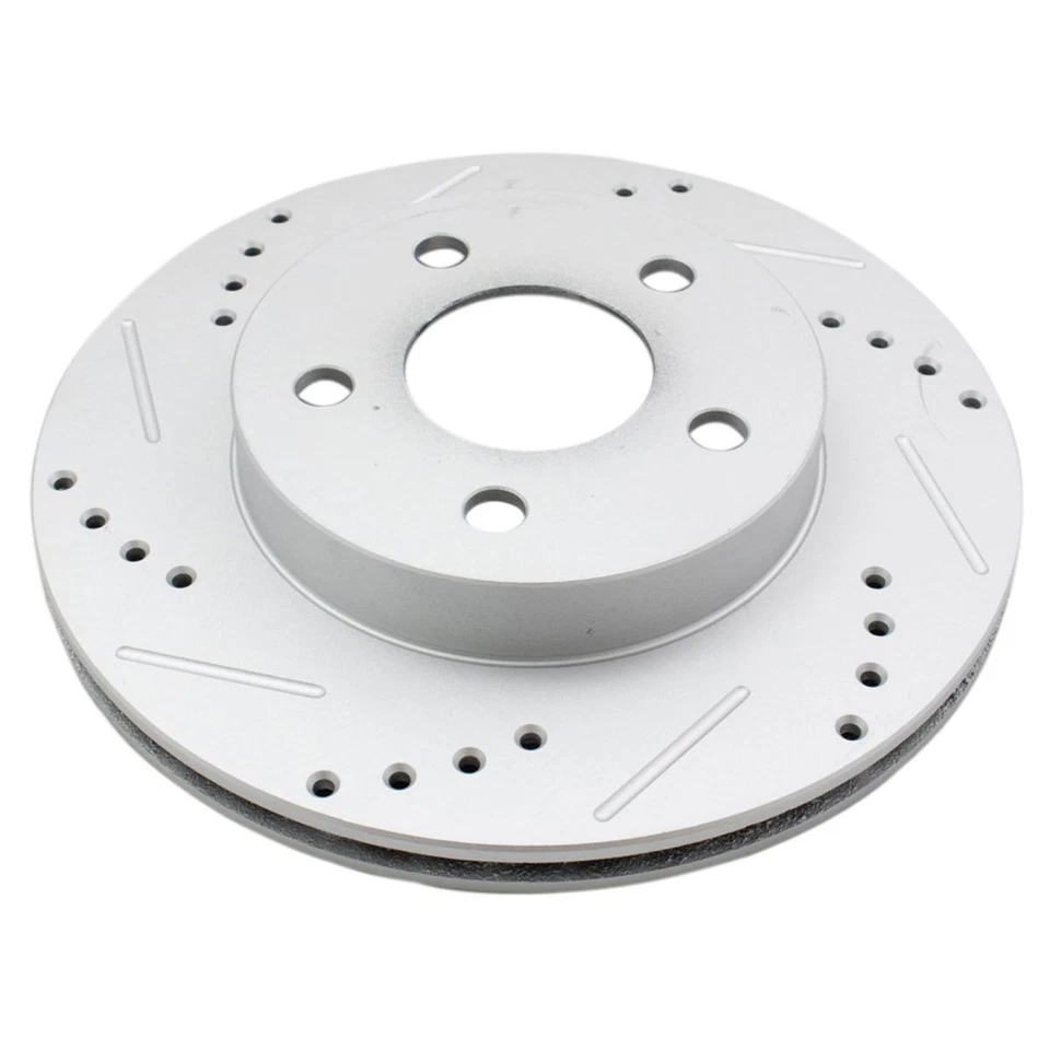 Pastilla de freno delantera y trasera de cerámica y rotor ranurado perforado de rendimiento Foto 3 de 4