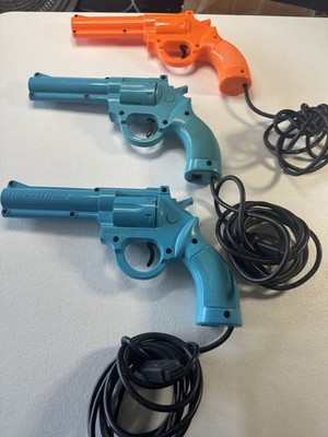 Konami Justifier Light Gun Lot x2 + Orange Light Gun Sega Genesis Untested