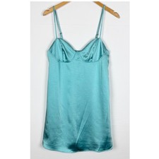 Wild Fable Mini Dress Size Medium Satin Aqua Spaghetti Strap