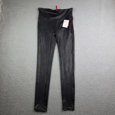 NWT SPANX Faux Leather Black Shine Shaping Leggings Size Medium