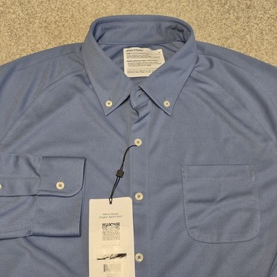 Ministry of Supply Apollo Raglan Sport Shirt XL Blue Button Front Performance 
