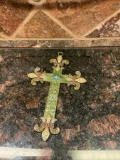BEAUTIFUL VTG Litton Lane Cross Faith Christian God Jesus Embellished. Closine