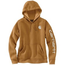 Carhartt Brown Clarksburg Graphic Sleeve Hoodie Women's Large NWT