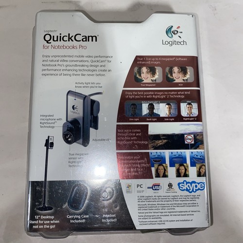 Logitech QuickCam for Notebooks Pro USB-2.0 WebCam w/Microphone 1.3MP Brand New - Picture 4 of 8
