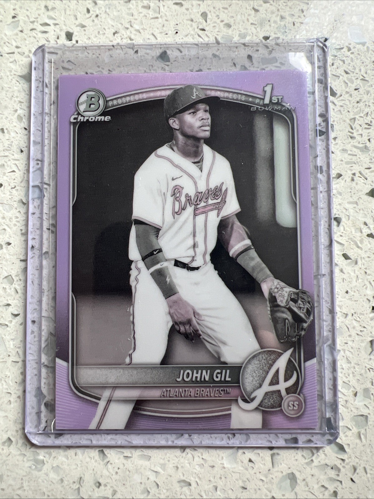 2025 Bowman Chrome John Gil - 1st Chrome Prospect - Pearl Refractor - SSP
