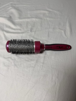Vintage Brush Strokes Round Hairbrush Bristles 217602 Pink - Pre Owned