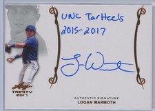 2017 LEAF TRINITY LOGAN WARMOTH AUTO w/INSCRIPTION RC A-LW1 TORONTO BLUE JAYS