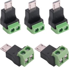 Title5PCS Micro USB Male to 2 Pin Screw Terminal Adapter