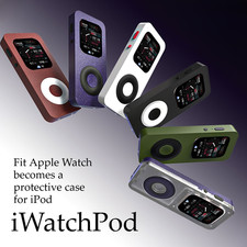 iWatchPod ABS 3D Printing Case for Apple Watch -Turn Watch into Retro iPod Style