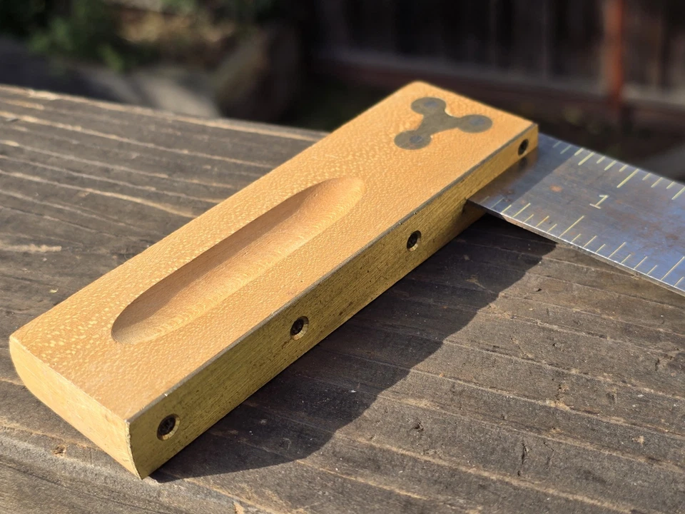 Vintage POWR-KRAFT 8" Wood And Brass Carpenter Square 84-3825 - Image 2 of 4