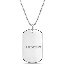 925 Sterling Silver Personalized Chain ID Tag Pendant Necklace For Boys 18"