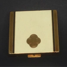 Vintage 1950s Barbara Gould Gold Tone & Enamel Compact with Mirror & Rouge