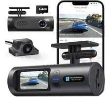 Kolvt L3 Dual Dash Cam Front and Rear 4K/1080P Full HD Dash Camera for Cars 64Gb