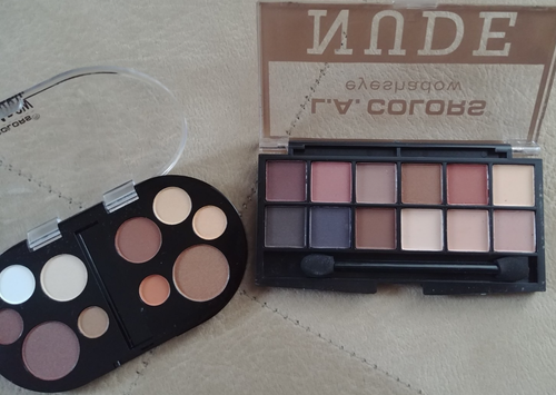 Lot 2 L.A. Colors NUDE Color Matte Eyeshadow Palette Shade Face Makeup w/ Brush - Picture 3 of 18