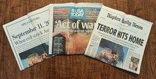 SEPTEMBER 11 2001 TERRORIST ATTACKS LOT OF 3 NEWSPAPER SECTIONS