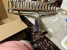 BIG LOT OF 3 VINTAGE METAL RAKE HEADS, GREAT FOR HANGING & ORGANIZING JEWELRY