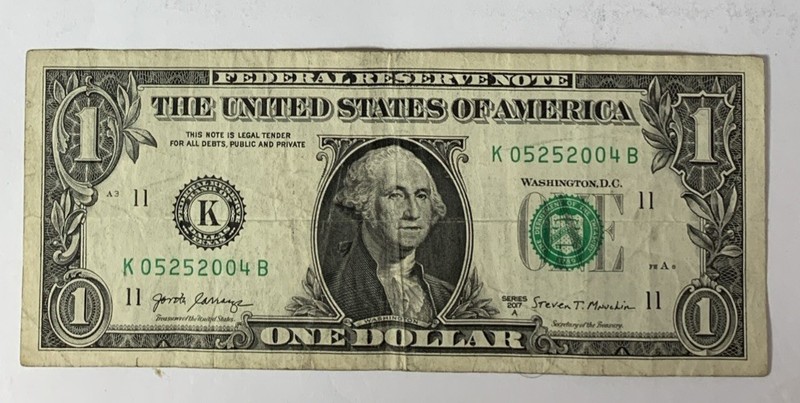 BIRTHDAY/ANNIVERSARY $1.00 CURRENCY Note 05-25-2004