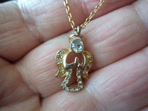 danbury mint angel on chain goldtone