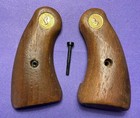 Colt OEM  D-Frame Short Square Butt Smooth American Walnut Panel Grips Gold Meds — photo 1