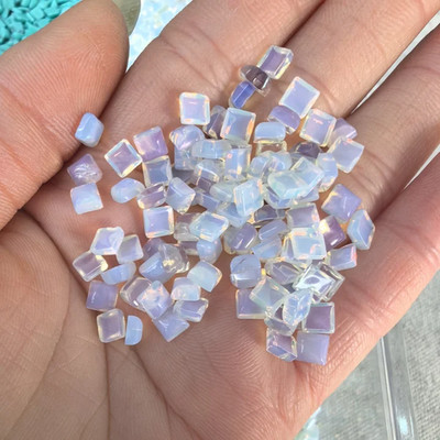 50pcs 4mm Artificial Opal Stone Square CAB CABOCHON for DIY Jewelry Making