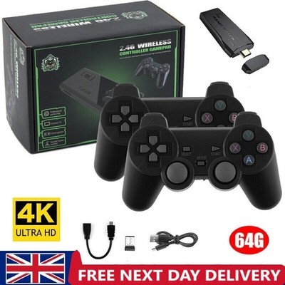 Wireless Retro Game Stick mit 20.000+ integrierten Spielen Plug & Play, 2.4G 2 Contro