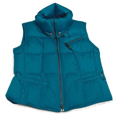 Teal Quilted Puffer Vest Womens Size 10-12 Insulated Zip Winter CINQUE